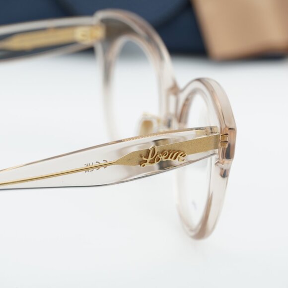 Loewe LW50074F 057 Cat Eye Eyeglasses - Transparent Brown 50mm